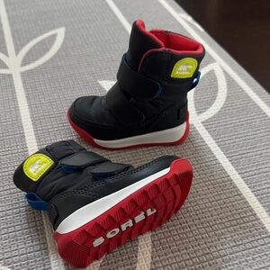 Sorel Kids Black and Red Winter Boots